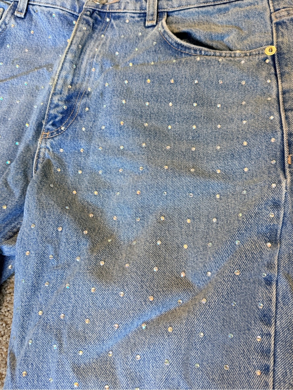 Zara Mid Rise Rhinestone jeans - Picture 4 of 4
